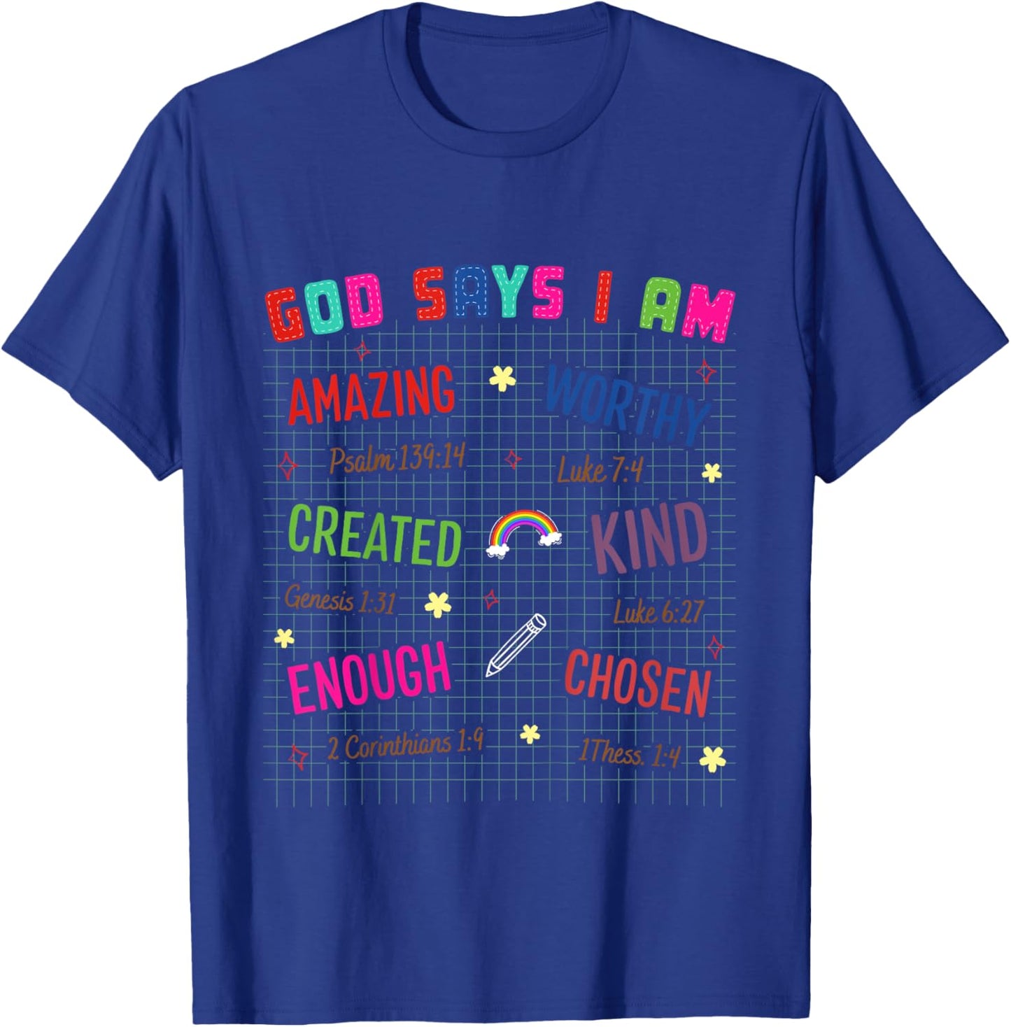Kids Christian Lovers God Says I Am Faith Kids God Says I Am T-Shirt - T-Shirt | Royal