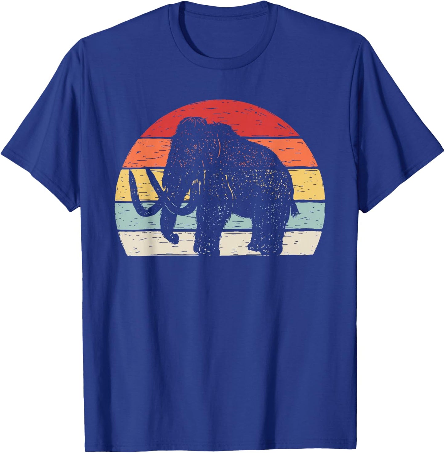 Catch Some Rays Vintage Retro Woolly Mammoth - Black, -Adults, Small, Short Sleeve, , Modern Vintage, Animal-print T-Shirt - T-Shirt | Royal