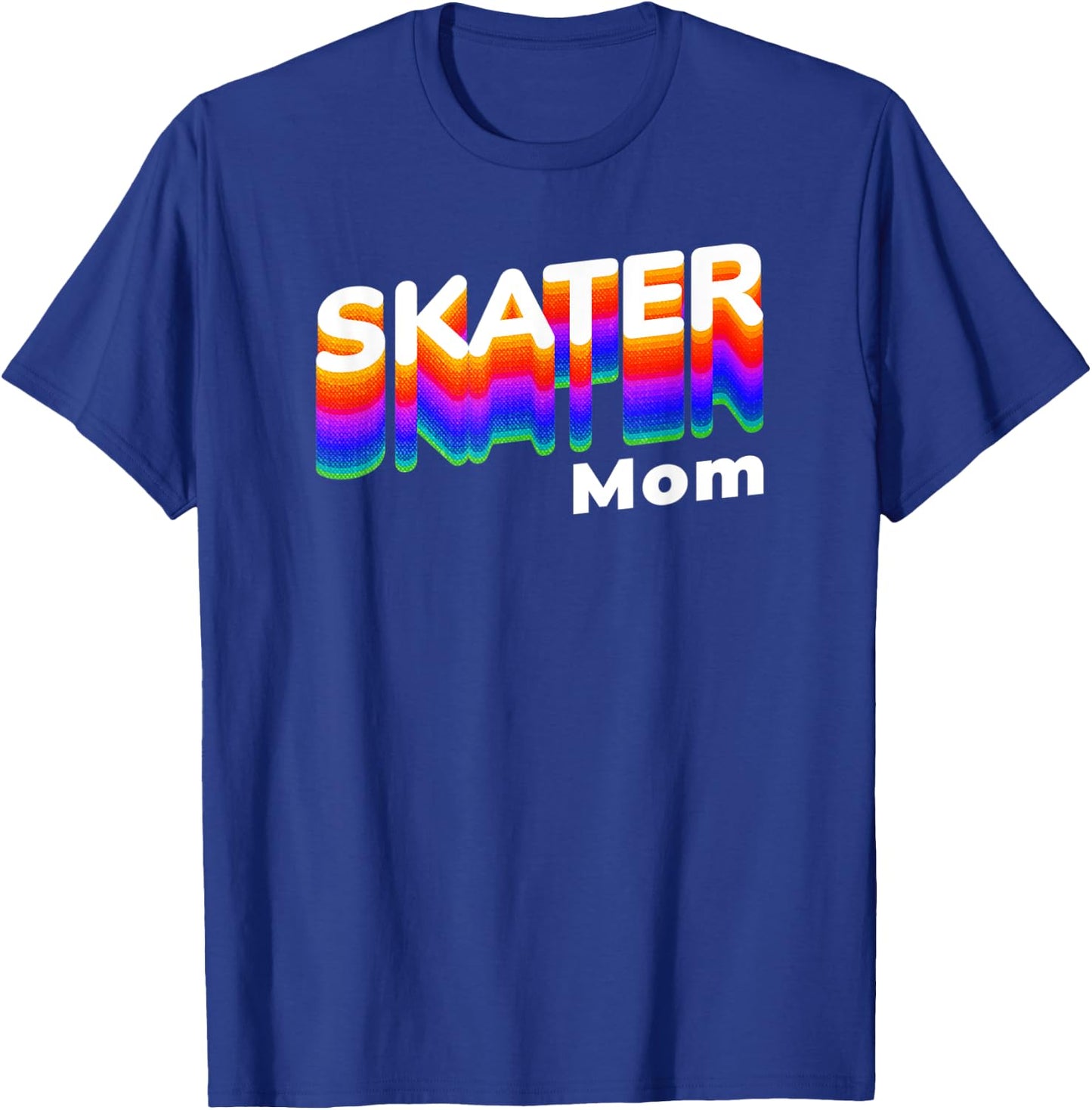 Retro Skateboarding Gamer Mom 80s Rainbow Style - Skater Mom T-Shirt - T-Shirt | Royal