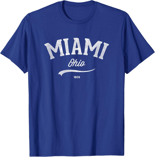 Miami Ohio OH Vintage Retro Athletic Sports Style T-Shirt - T-Shirt | Royal