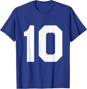 Jersey Uniform Number #10, 10th Birthday, 10th Place T-Shirt - T-Shirt | Royal