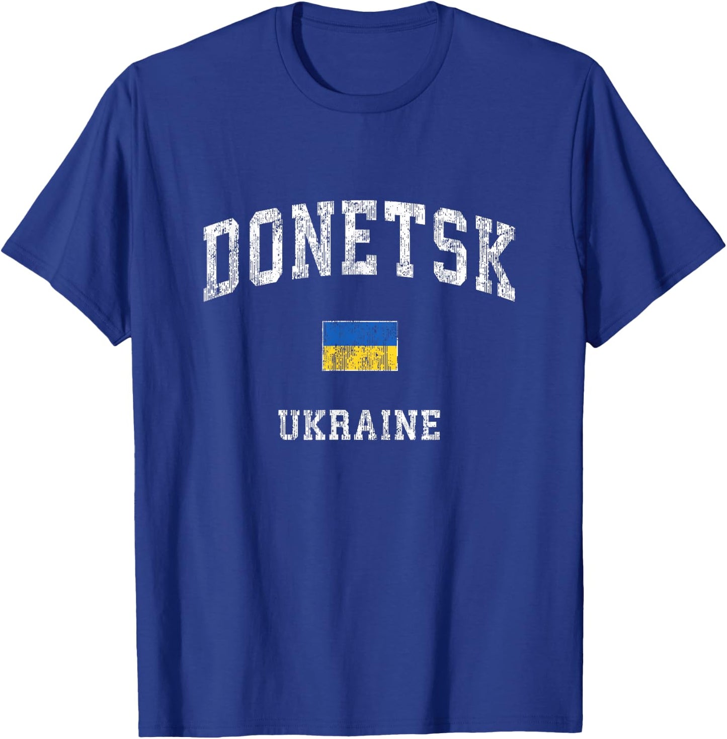 Donetsk Ukraine Vintage Athletic Sports Design T-Shirt - T-Shirt | Royal