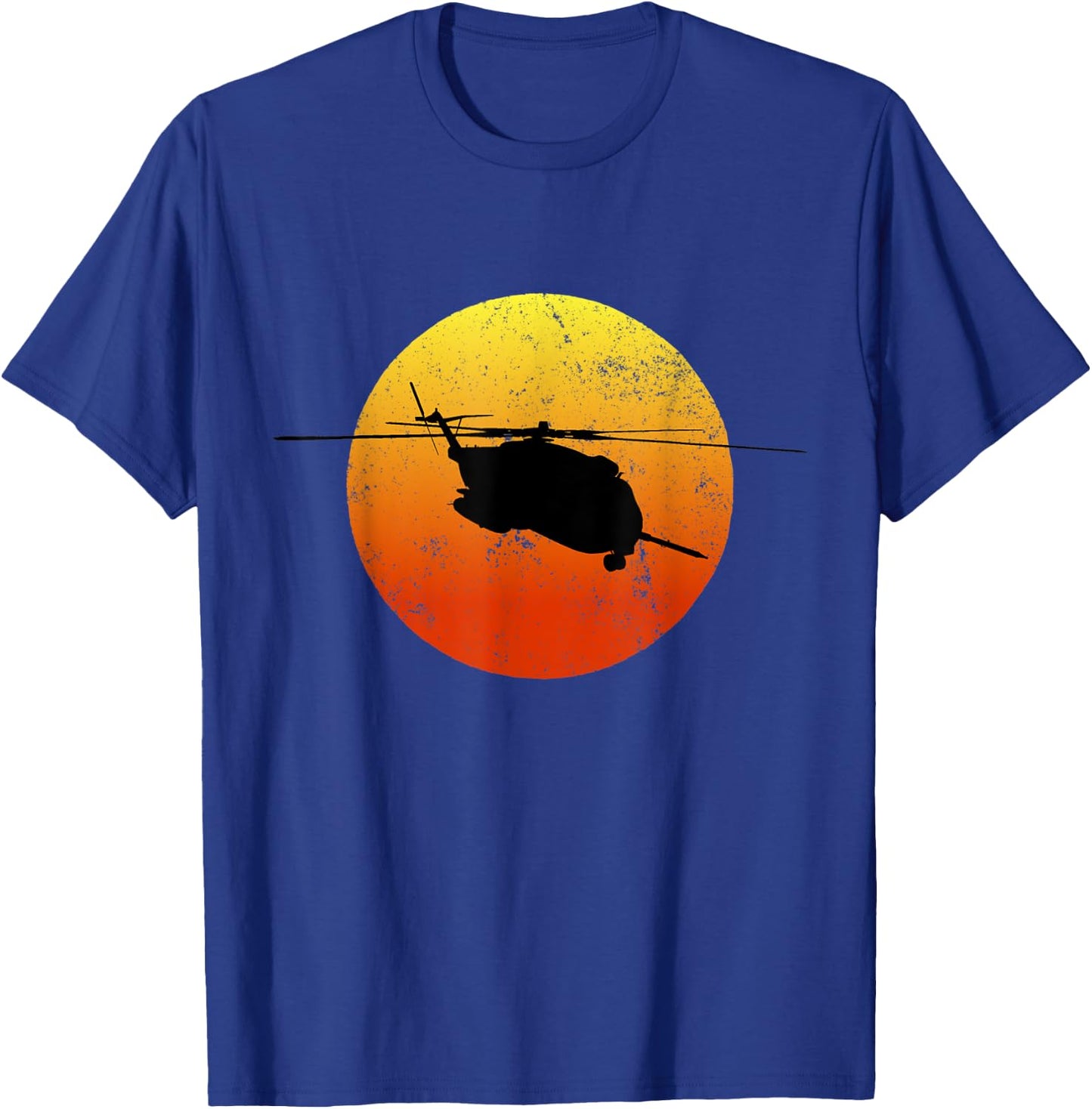 CH53 Super Stallion Silhouette Sunset Helicopter CH53 T-Shirt - T-Shirt | Royal