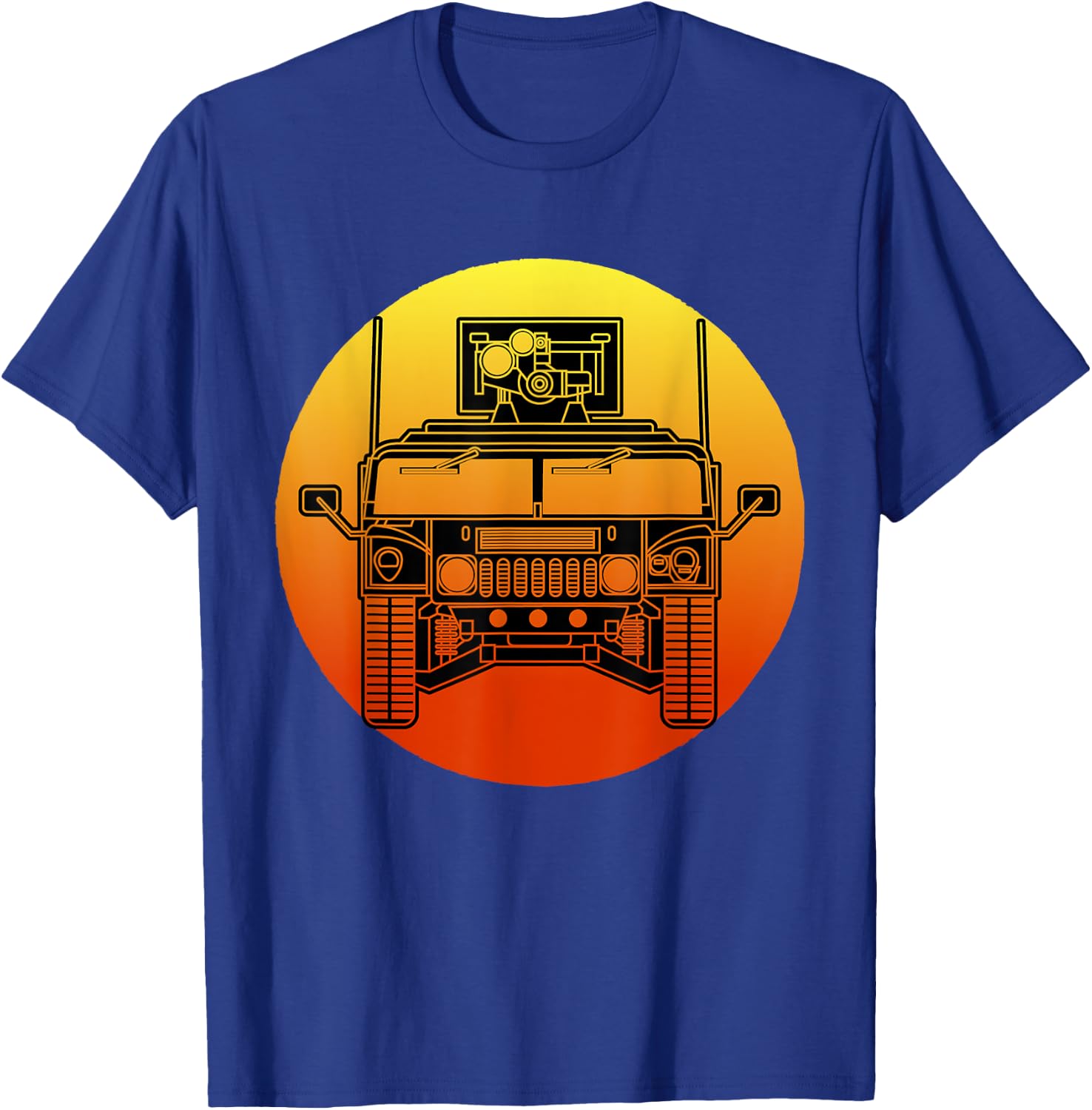 Retro Humvee Military Combat Vehicle HMMWV Humvee T-Shirt - T-Shirt | Royal