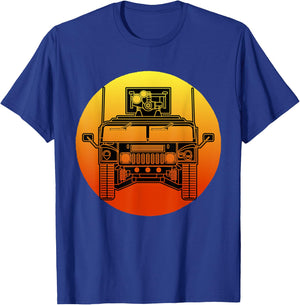 Retro Humvee Military Combat Vehicle HMMWV Humvee T-Shirt - T-Shirt | Royal