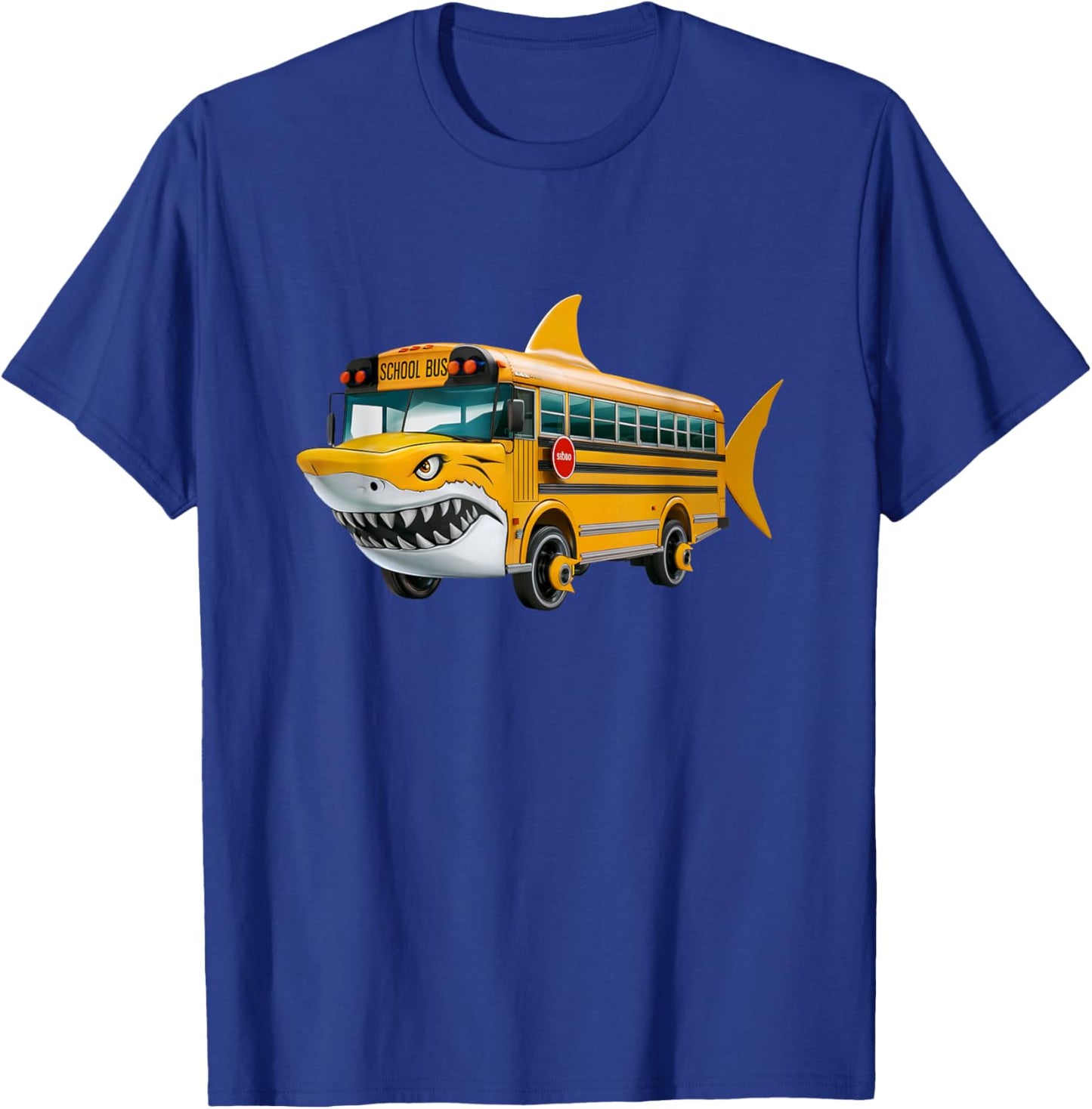 Shark School Bus Shark Lovers Funny Back To School Kids Boys T-Shirt - T-Shirt | Royal