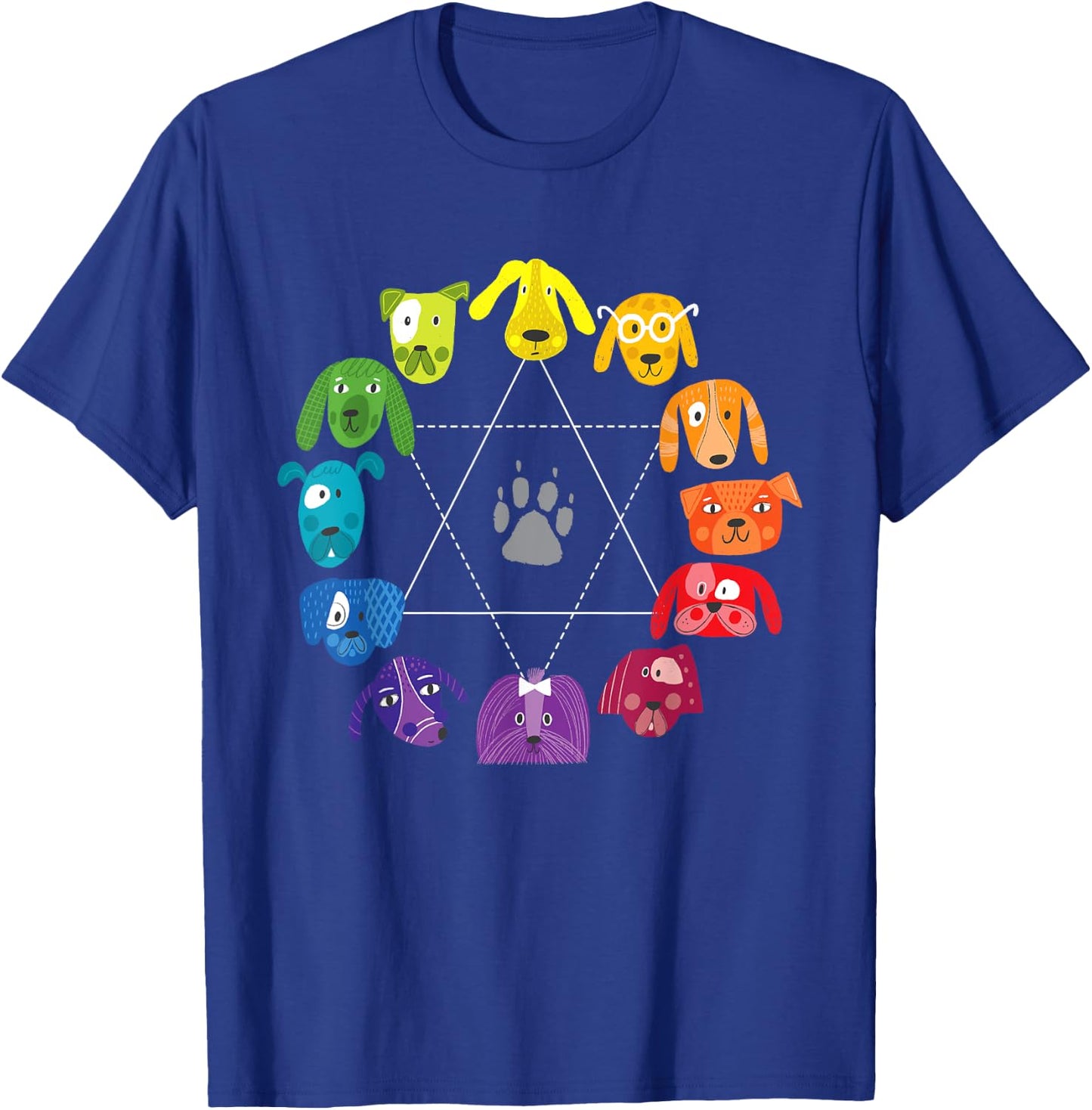 Unique Gifts for Artists by ADS Color Wheel Educational Art Teacher Dog Themed Artist Black Small T-Shirt - T-Shirt | Royal