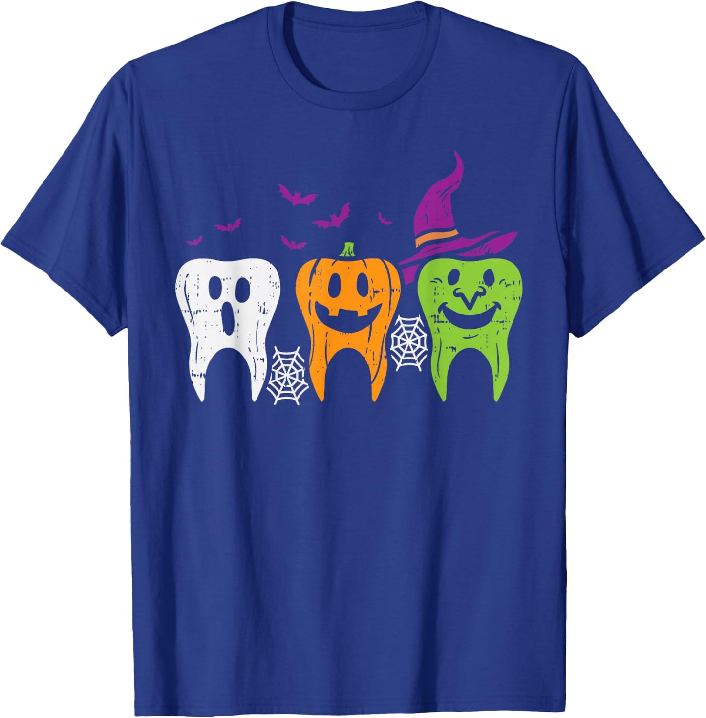 Teeth Ghost Pumpkin Witch Cute Dental Halloween Dentist Gift T-Shirt - T-Shirt | Royal