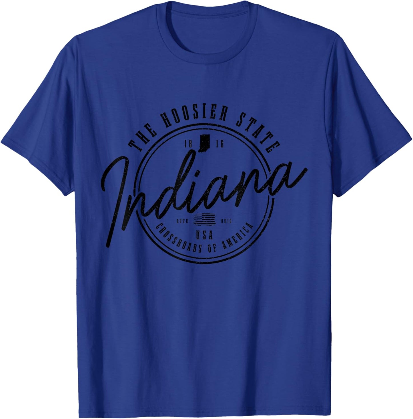 Indiana The Hoosier State Est. 1816 Patriotic Indiana T-Shirt - T-Shirt | Royal