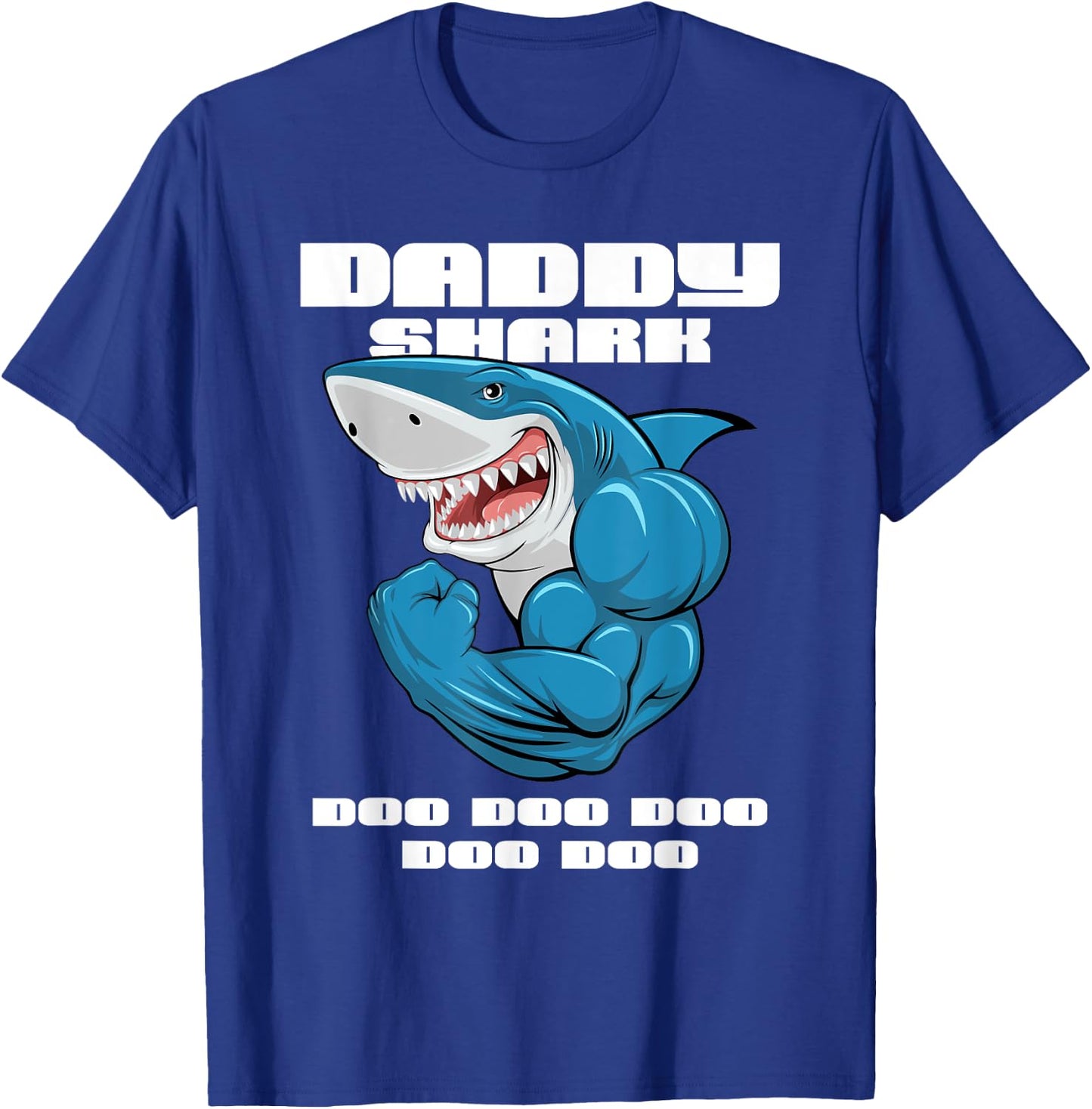 Daddy Shark shirt Funny Fathers Day Gift Kids dad T-Shirt - T-Shirt | Royal