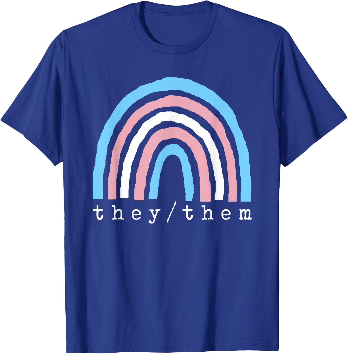 Boho Rainbow Trans Pronouns They Them Pride LBGTQIA T-Shirt - T-Shirt | Royal