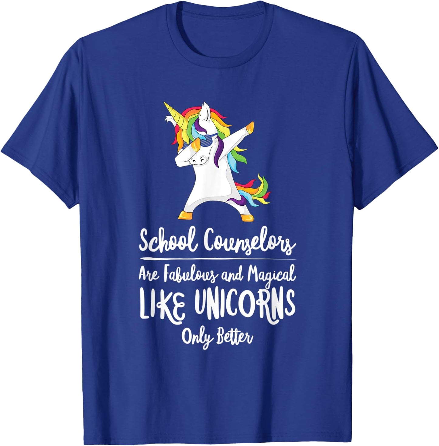 School Counselor Unicorn Teacher Therapist Counseling Advise T-Shirt - T-Shirt | Royal