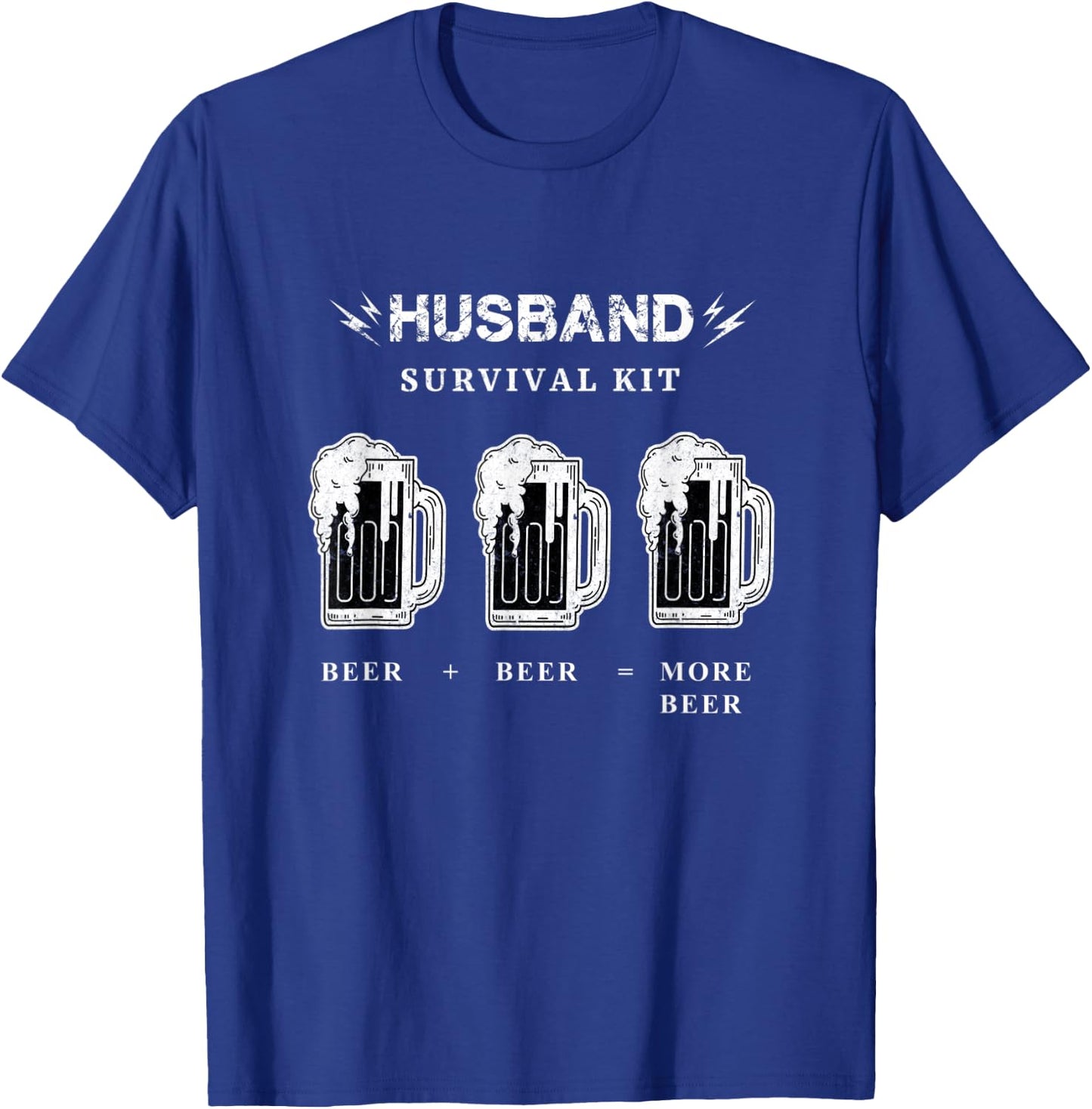 Funny Husband Beer Shirt, Husband Survival Kit Beer T-Shirt - T-Shirt | Royal