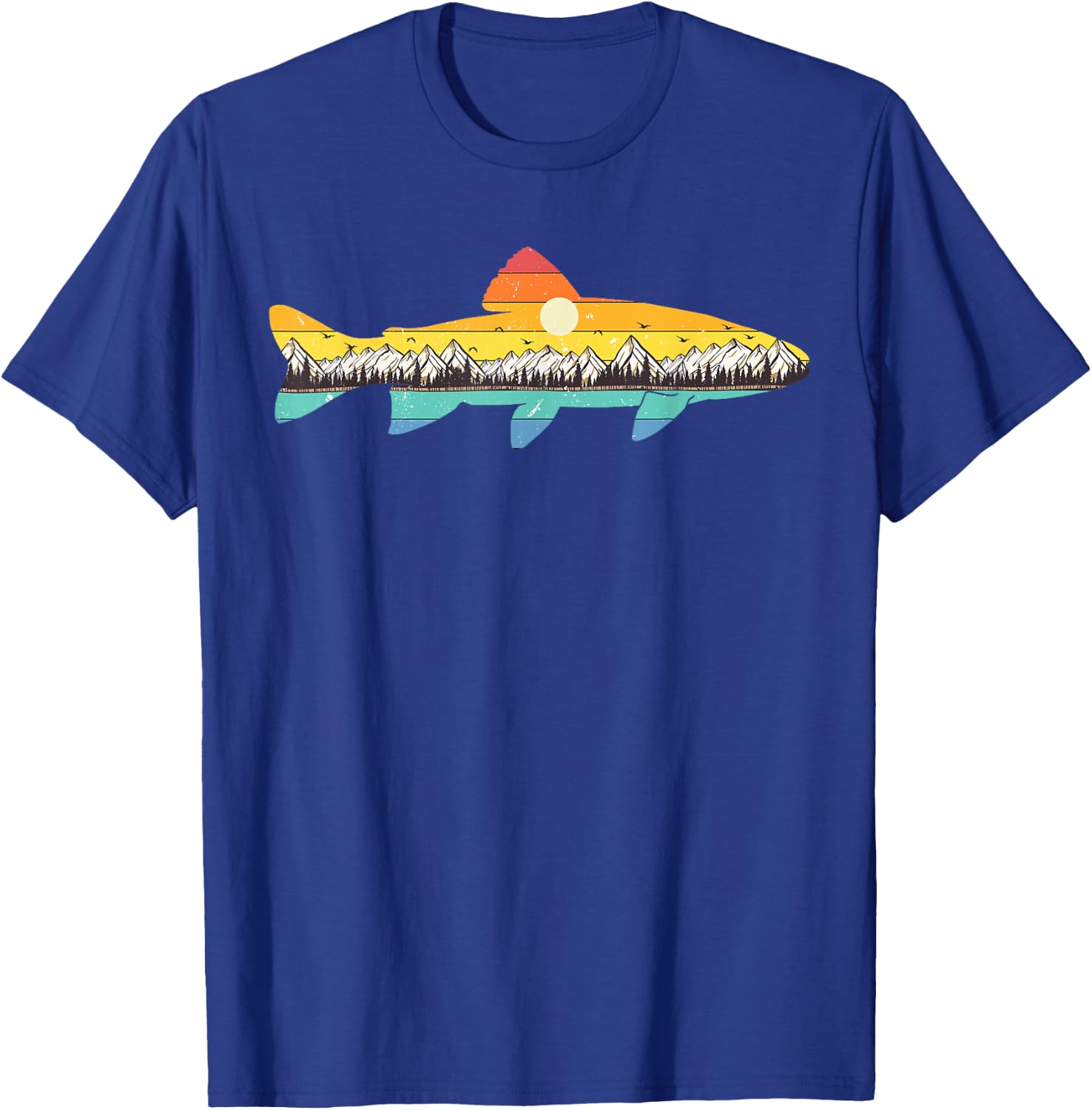 Trout Fly Fishing Outdoor Forest Nature Wildlife Fisherman T-Shirt - T-Shirt | Royal