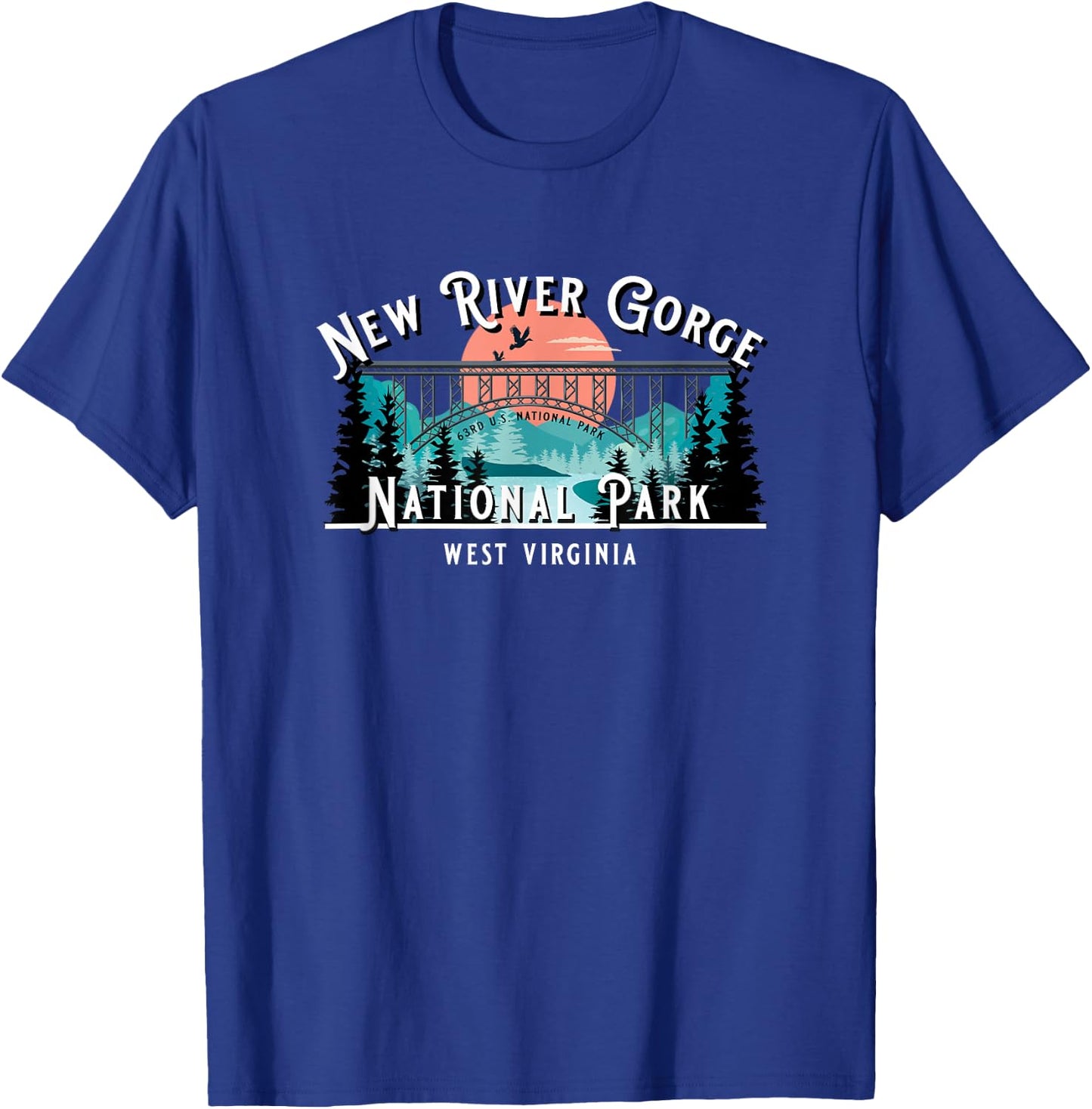 New River Gorge National Park West Virginia USA Souvenir T-Shirt - T-Shirt | Royal