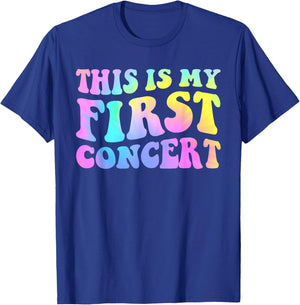 This Is My First Concert Groovy Tie Dye Kids Music Event T-Shirt - T-Shirt | Royal