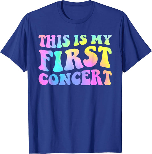 This Is My First Concert Groovy Tie Dye Kids Music Event T-Shirt - T-Shirt | Royal