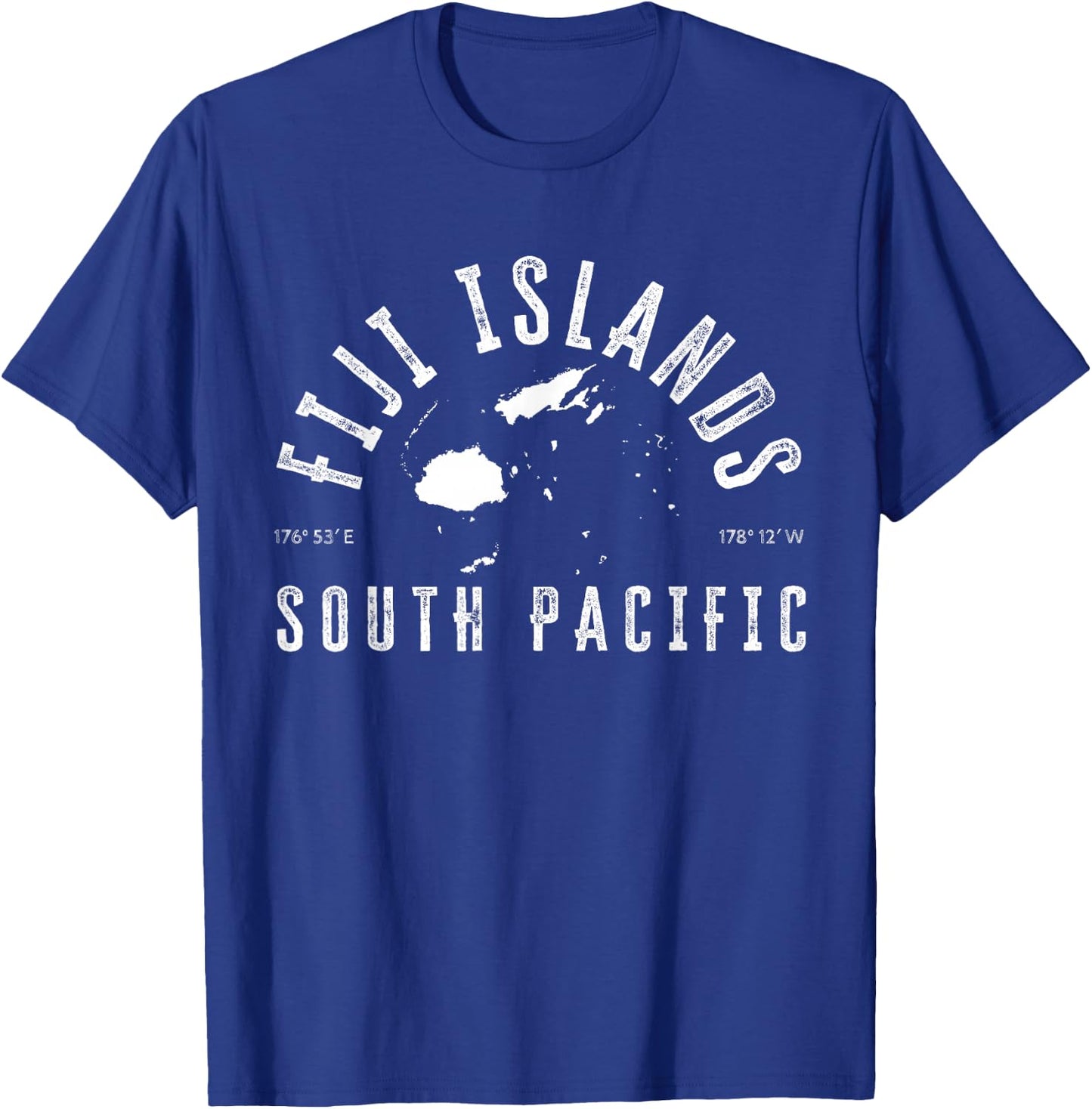 Fiji Islands Map And Coordinates Souvenir Fiji T-Shirt - T-Shirt | Royal