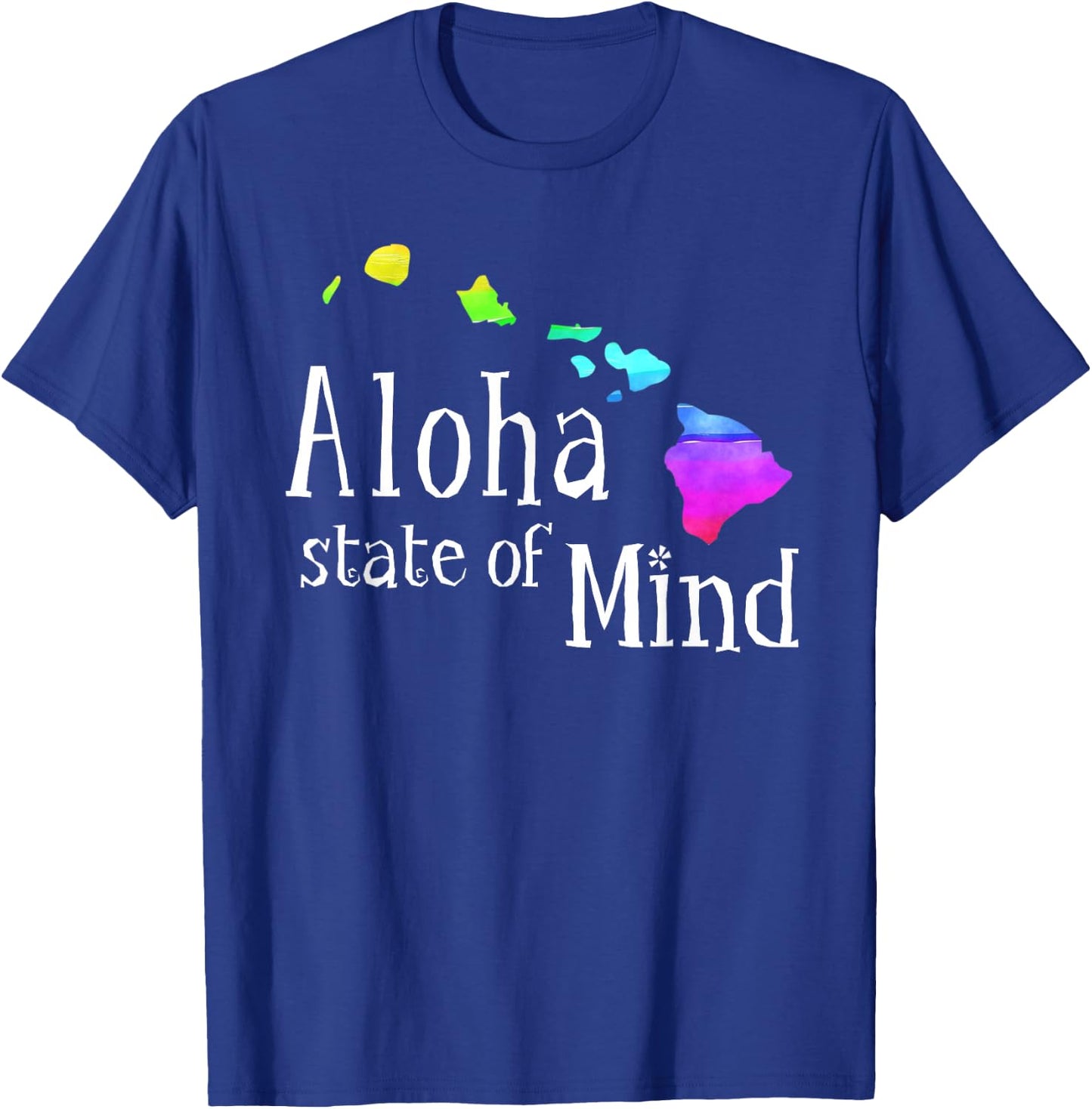 Aloha State of Mind Hawaiian Island Chain Rainbow T-Shirt - T-Shirt | Royal