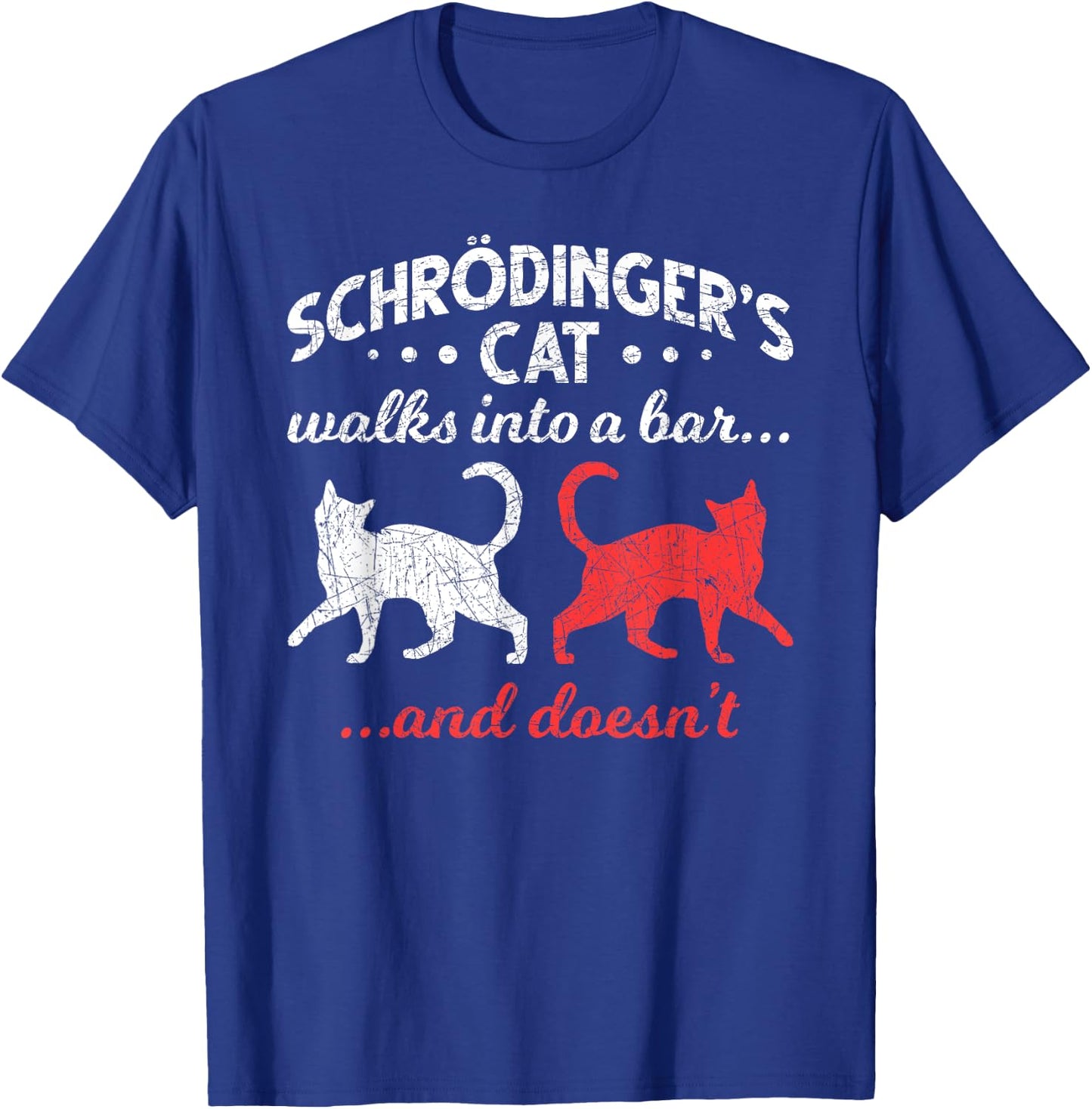 Schrodingers Cat Physics Men Women Girls Kids T-Shirt - T-Shirt | Royal