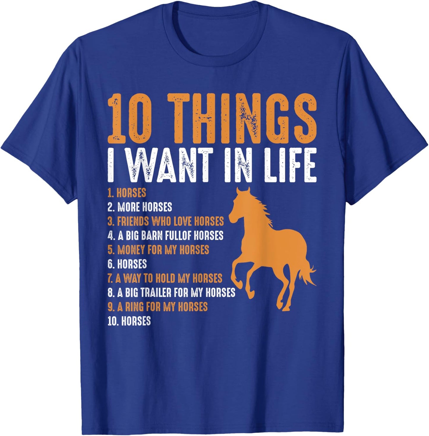Funny Horse Shirt Women Kids Horse Lover Graphic T-Shirt - T-Shirt | Royal