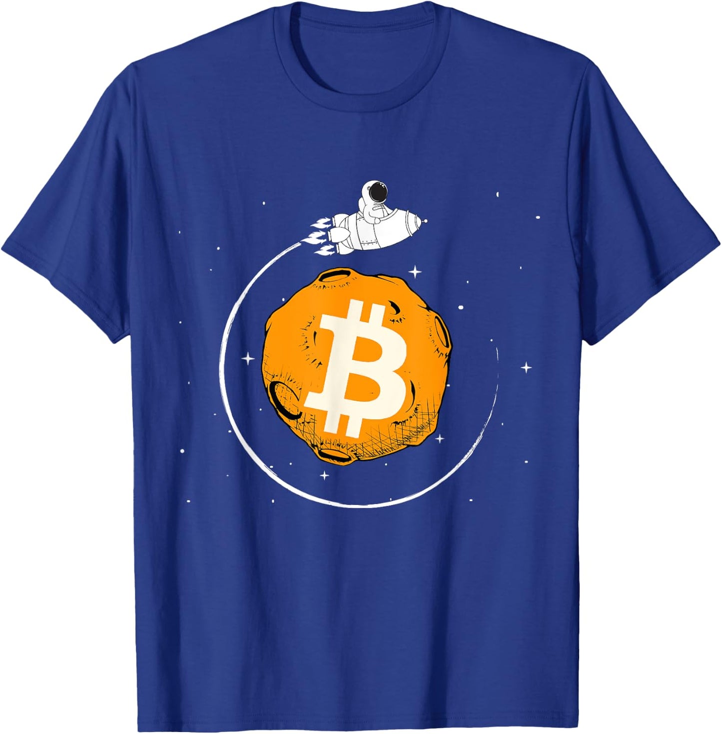 Cryptocurrency Talk - Fun Bitcoin ROCKET To The Moon T-Shirt - T-Shirt | Royal