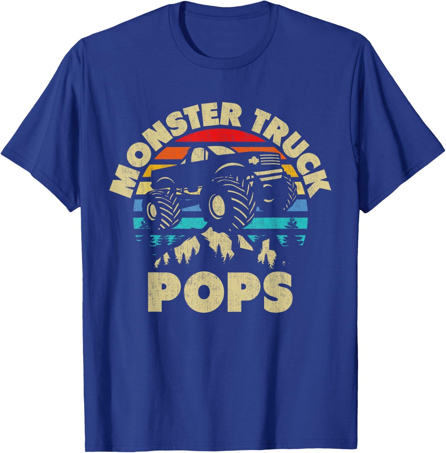 Monster Truck Pops Matching Family Monster Truck Grandpa T-Shirt - T-Shirt | Royal