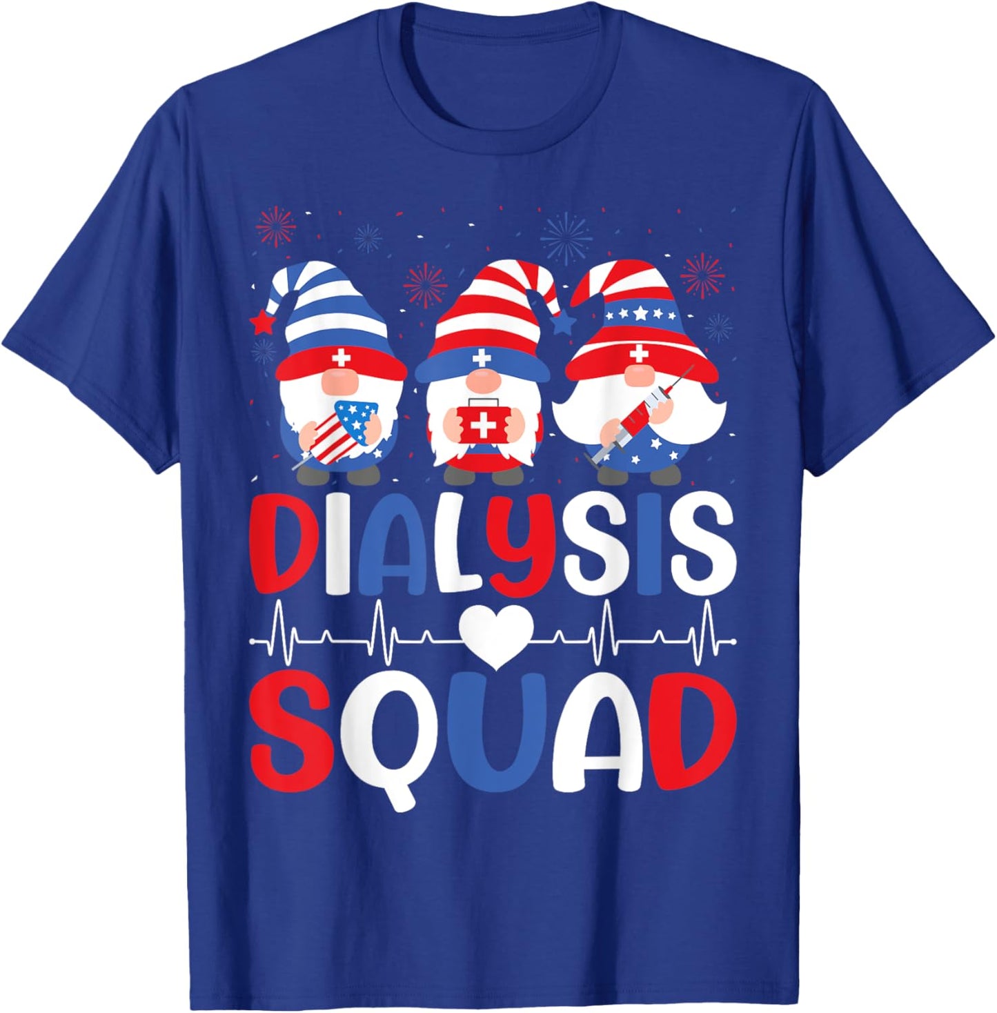 4th Of July Dialysis Squad Gnomes USA Patriotic Nurse Men T-Shirt - T-Shirt | Royal