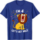 Kids 4 Year Old 4th Birthday Party Lion T-Shirt - T-Shirt | Royal