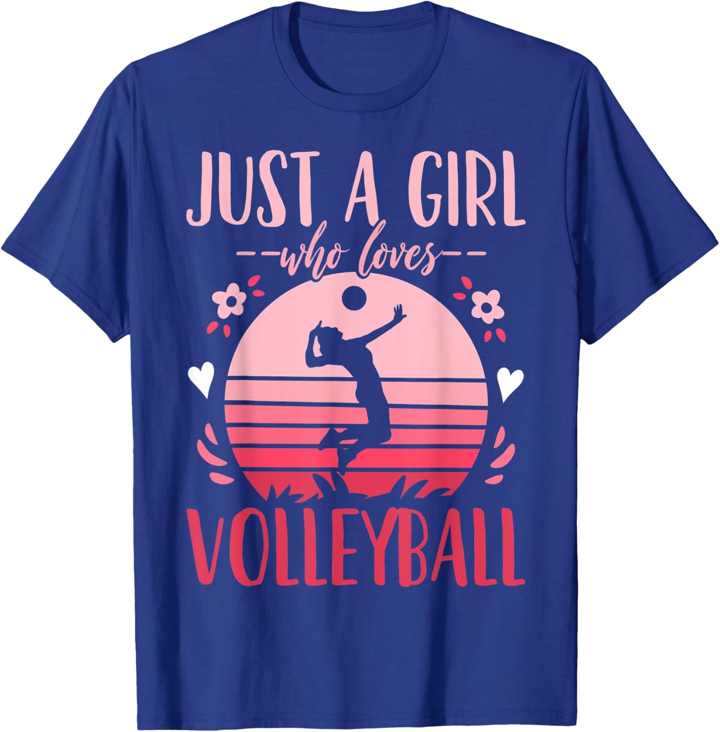 Volleyball Just a Girl Who Loves Volleyball Retro T-Shirt - T-Shirt | Royal