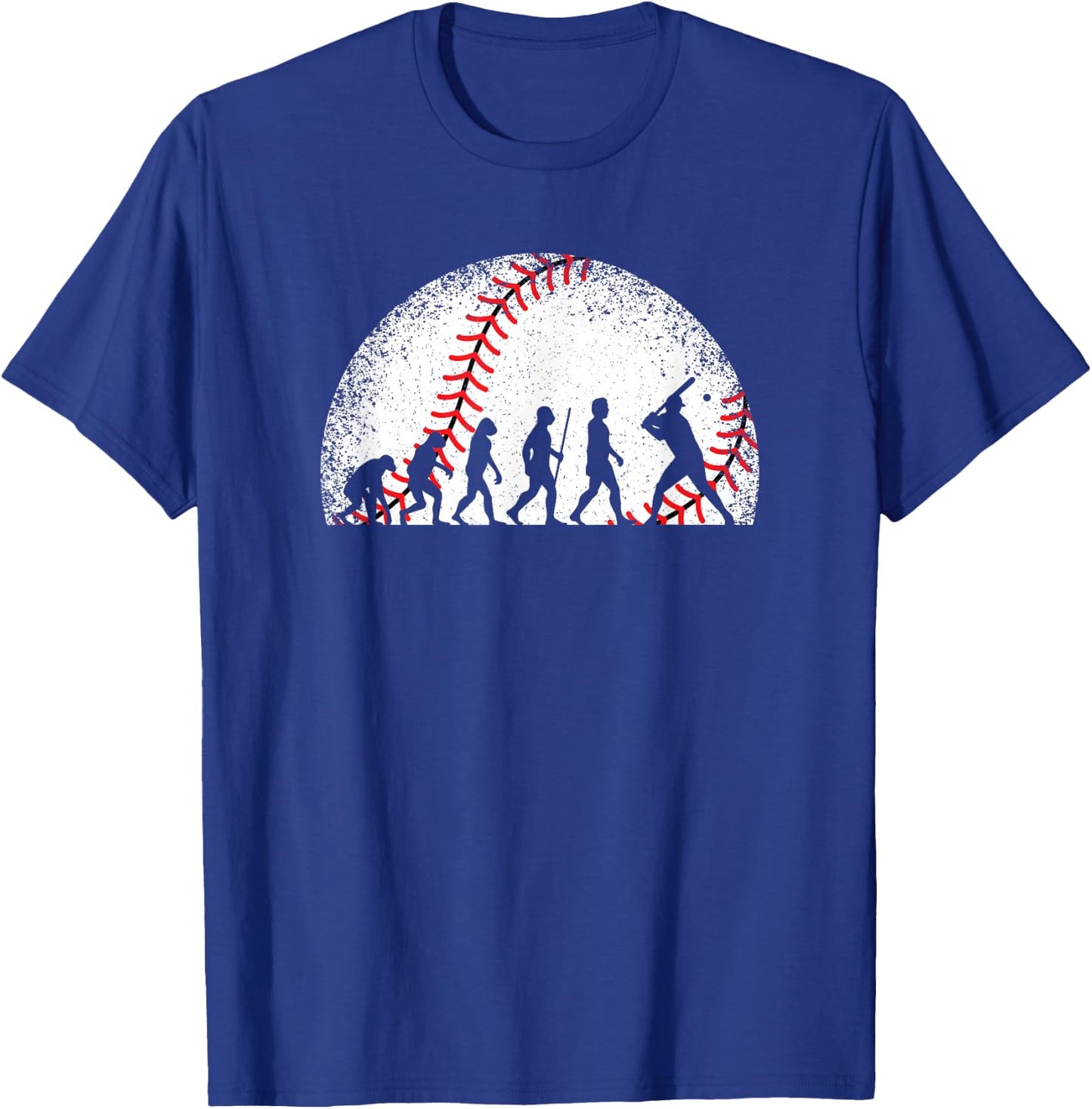 Baseball Evolution Vintage Baseball Player Men Boys T-Shirt - T-Shirt | Royal