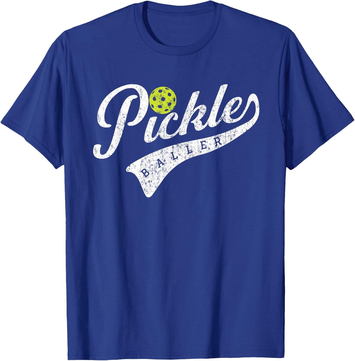Pickle Baller, Cool Paddle Sports Pickleball Lover Vintage T-Shirt - T-Shirt | Royal