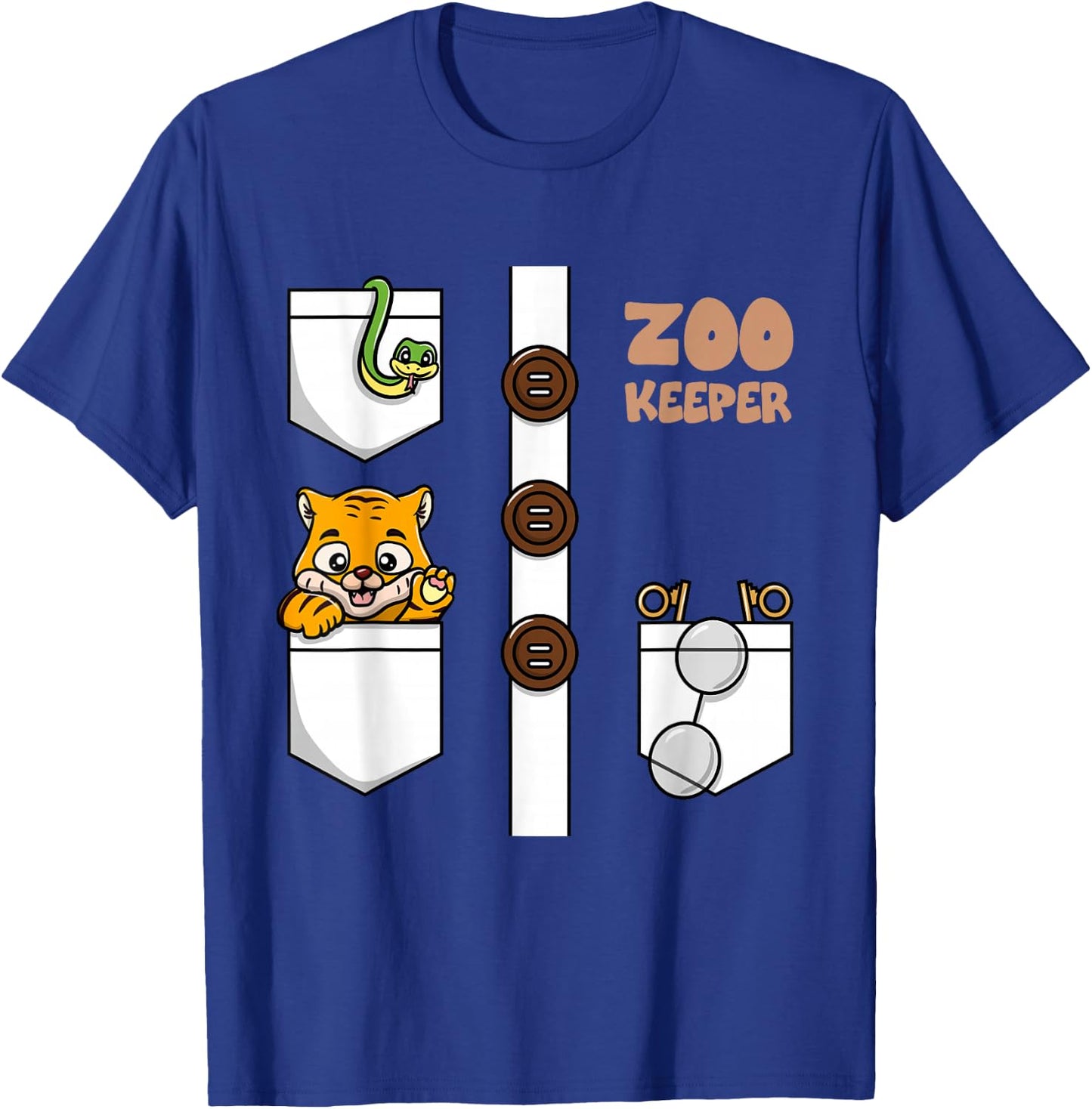 Funny Zookeeper Costume Zoo Keeper Boys Girls T-Shirt - T-Shirt | Royal