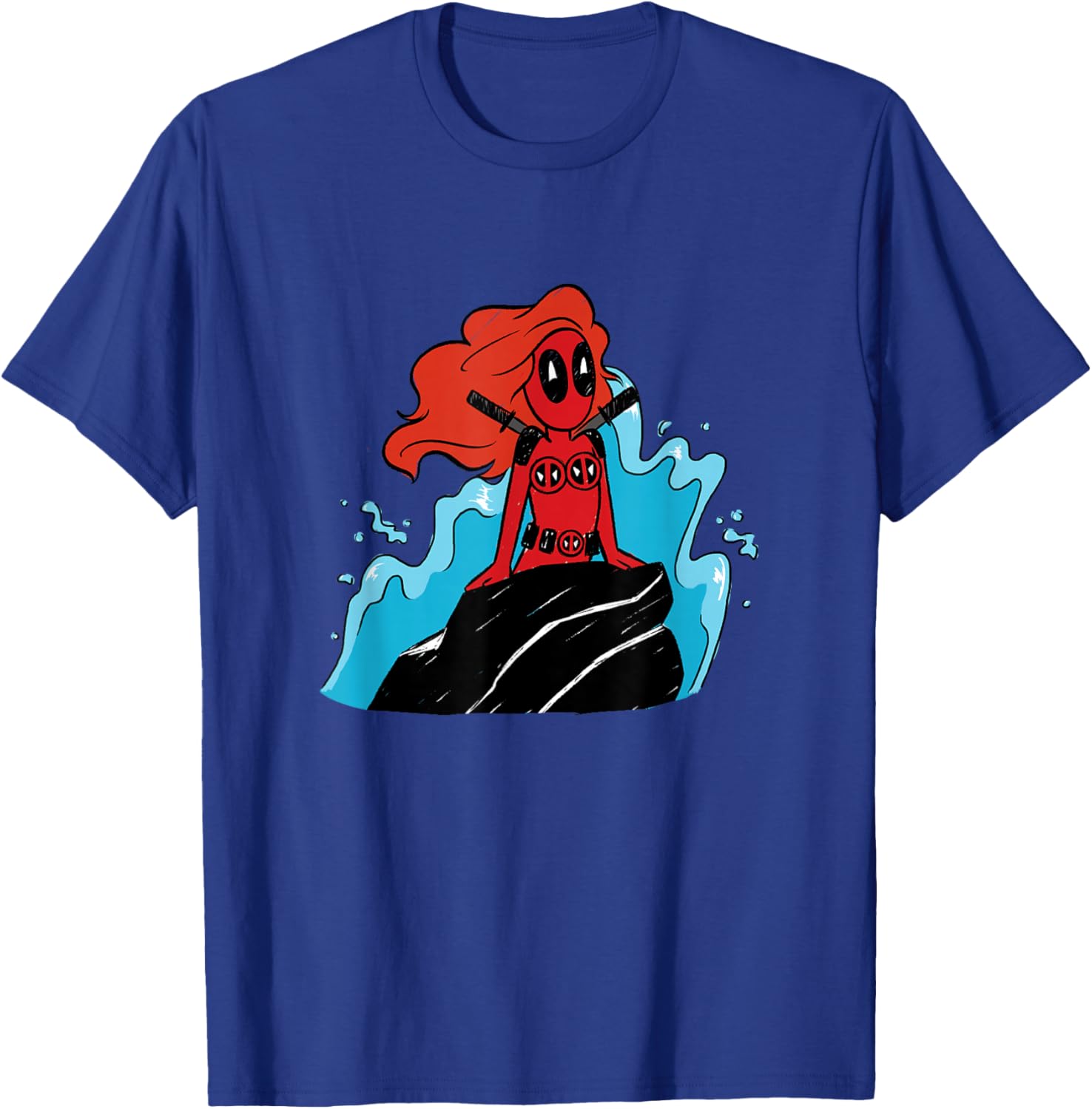 Marvel Deadpool & Wolverine Ariel The Little Mermaid Funny T-Shirt - T-Shirt | Royal