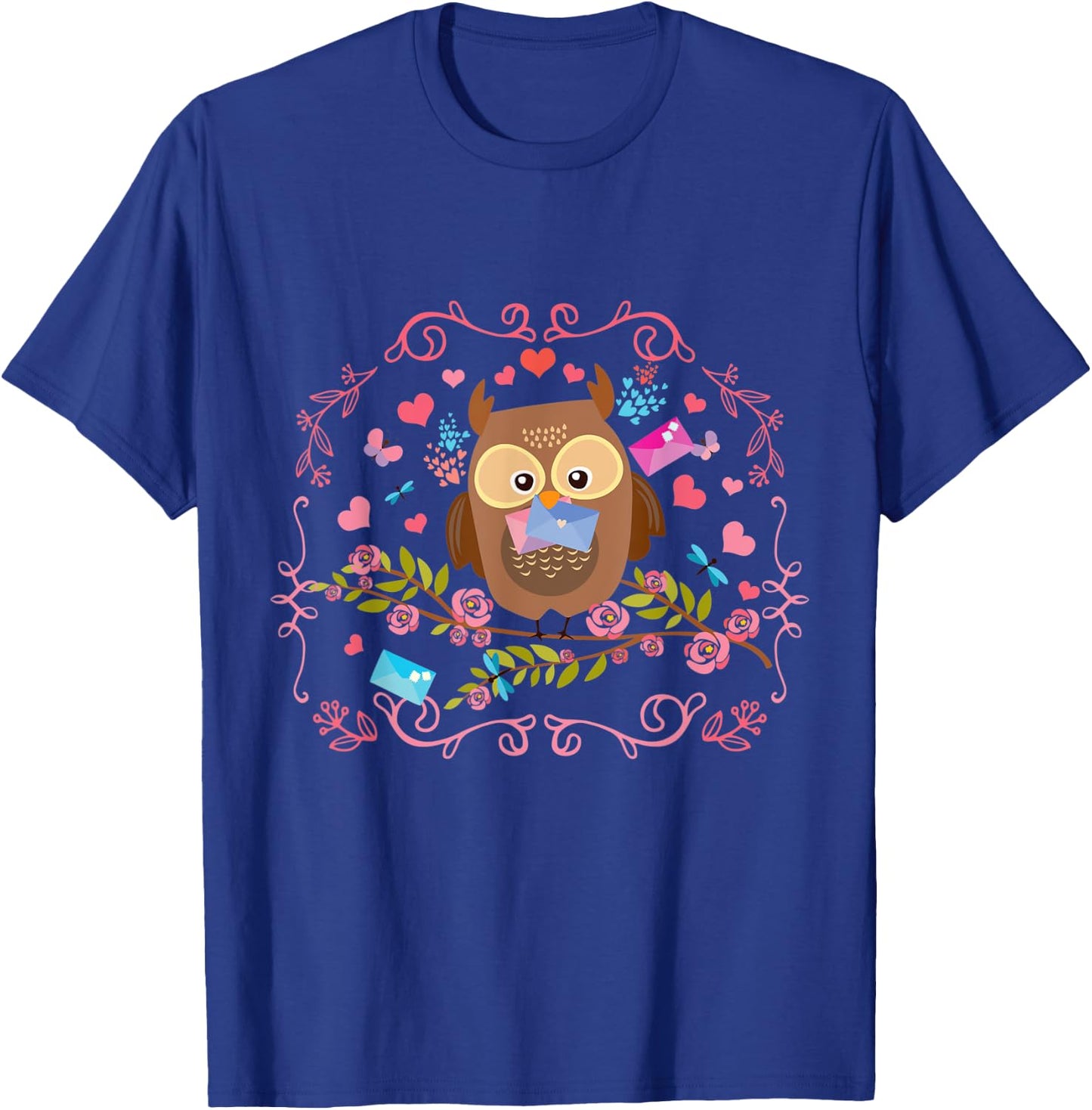 Cute Bird Toddlers Girls Gift Animal Owl T-Shirt - T-Shirt | Royal