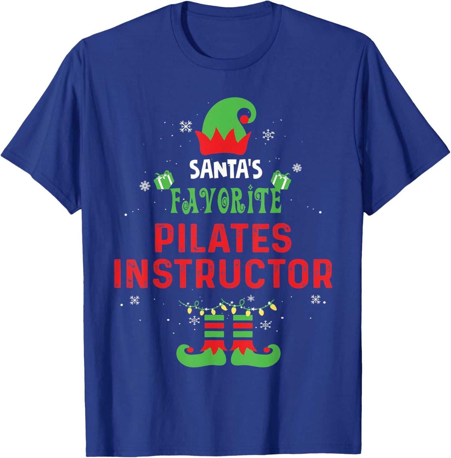 Santa's Favorite Pilates Instructor Christmas Xmas Gift T-Shirt - T-Shirt | Royal