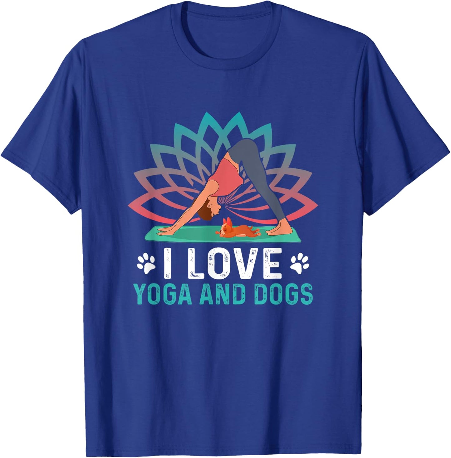 Yoga And Dogs Meditation Women Yoga Saying Funny Yoga Dog T-Shirt - T-Shirt | Royal