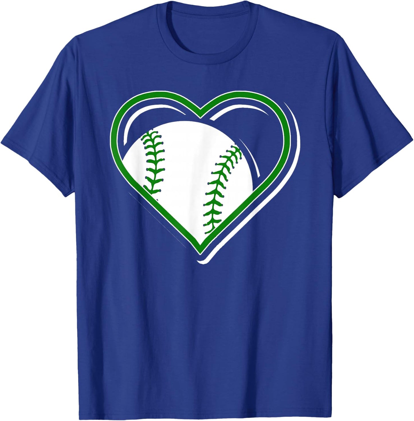Green Baseball Heart for Baseball Lovers T-Shirt - T-Shirt | Royal