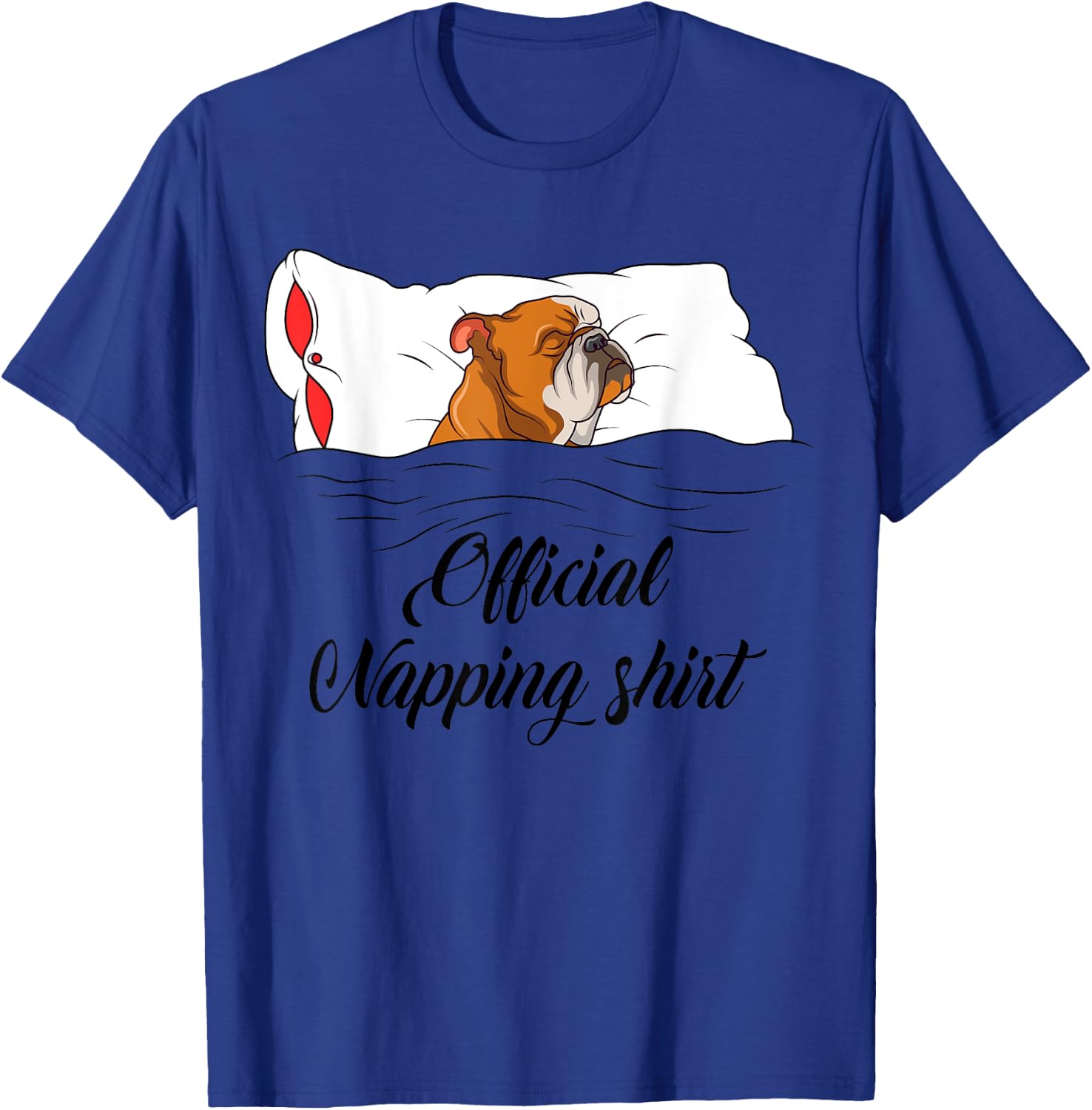 Sleeping English Bulldog Pyjamas Gift Official Napping T-Shirt - T-Shirt | Royal