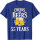 Funny Cheers and Beers to 55 YEARS Birthday Party Gift T-Shirt - T-Shirt | Royal
