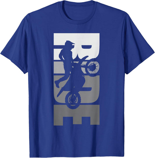 Ride: Dirt Bike Motocross Motorbike MX Off-Road Life Passion T-Shirt - T-Shirt | Royal