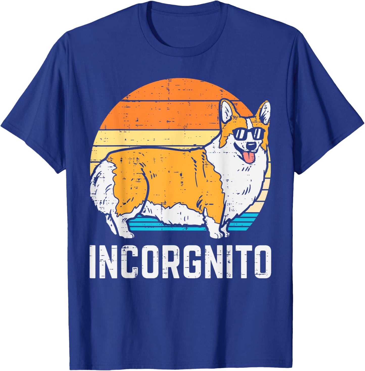 Incorgnito Pembroke Welsh Corgi Retro Pet Dog Lover Gift Men Women Kids T-Shirt - T-Shirt | Royal