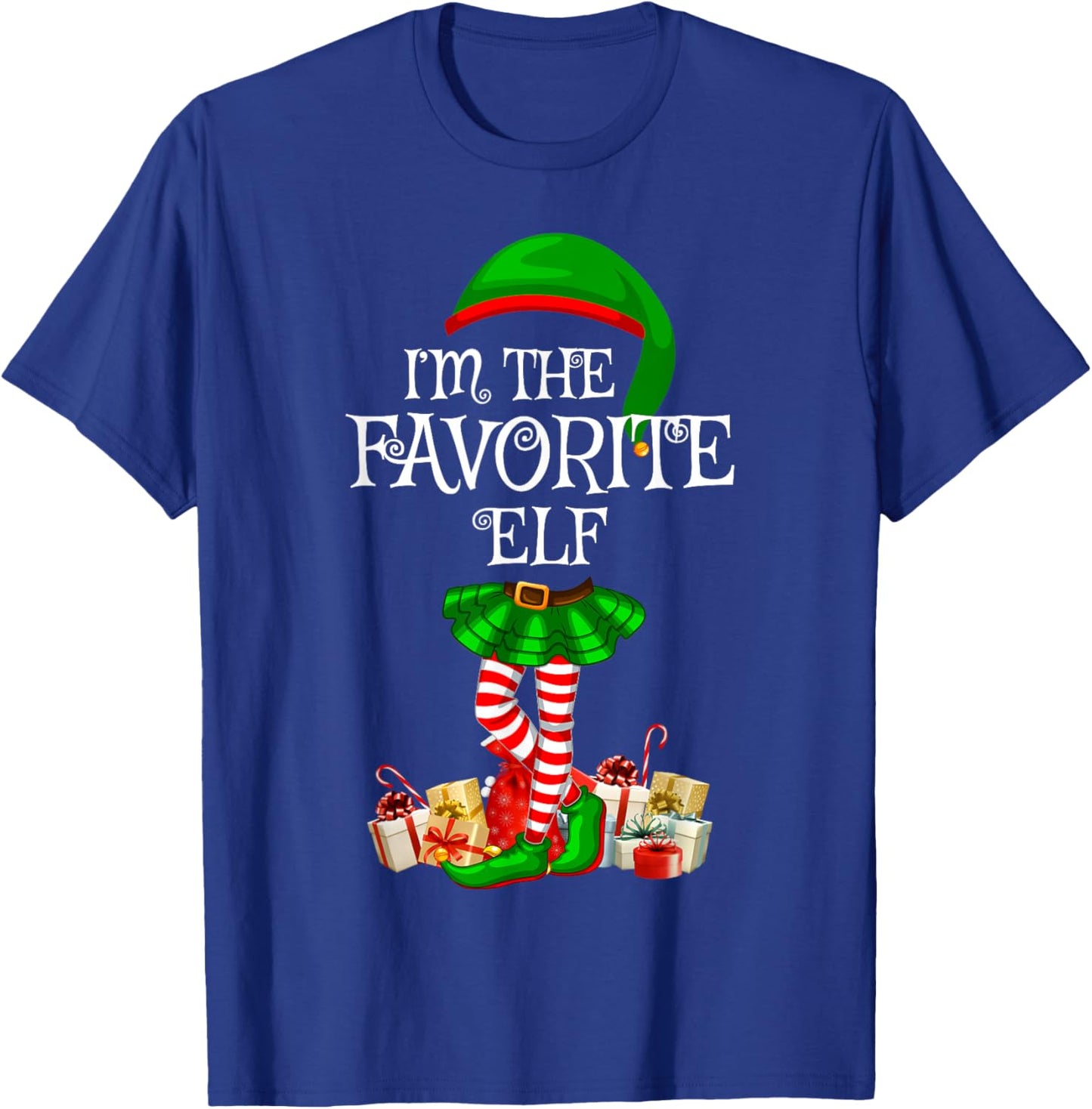 Matching Family Women Girls I'm The Favorite Elf Christmas T-Shirt - T-Shirt | Royal