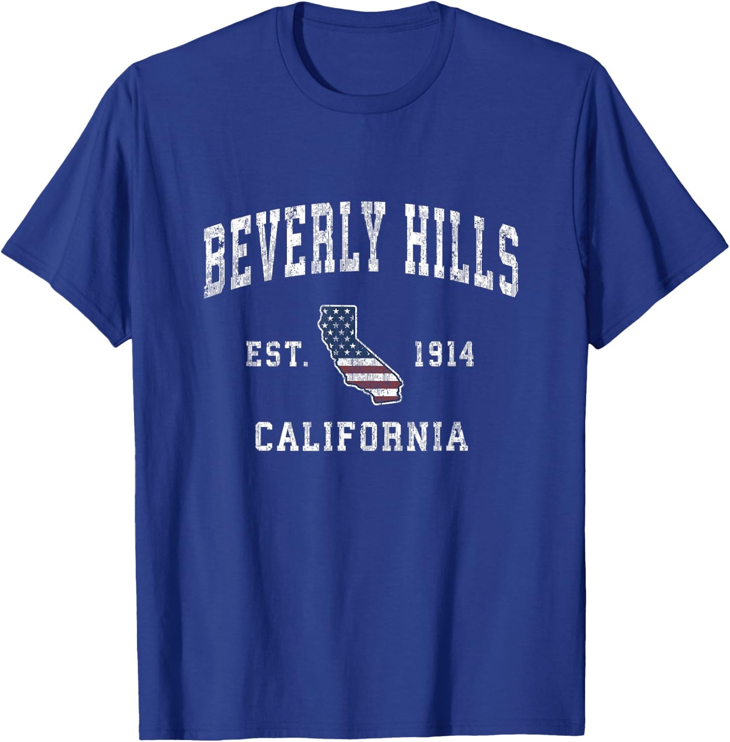 Beverly Hills California CA Vintage American Flag Design Kids Men T-Shirt - T-Shirt | Royal