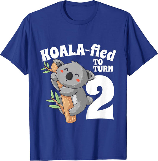 2 Year Old Koala Birthday Koalafied Girl Cute 2nd Girls Gift T-Shirt - T-Shirt | Royal