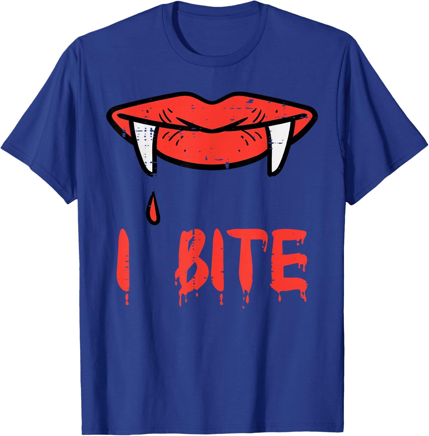 Halloween Vampire Lips I Bite Fangs Costume Women Girls Men T-Shirt - T-Shirt | Royal
