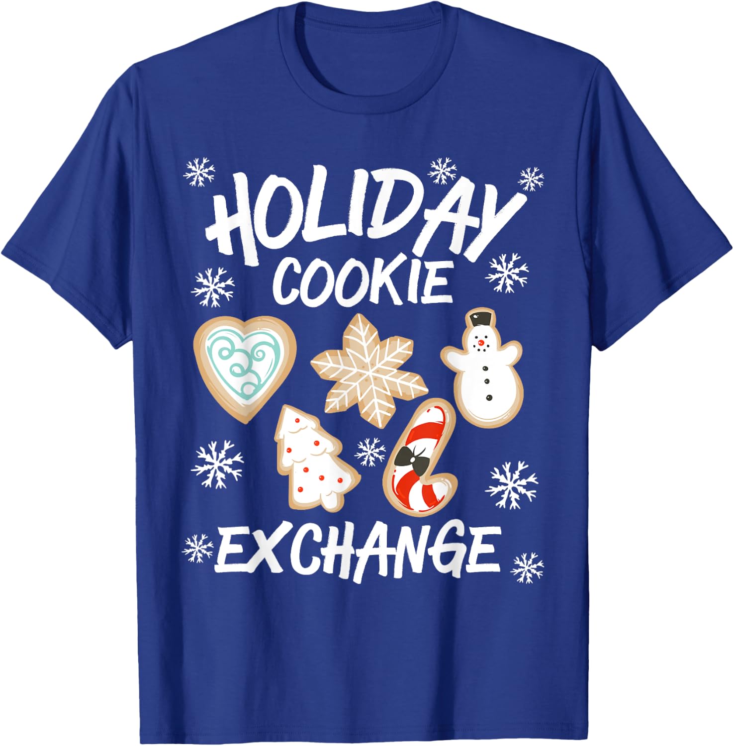 Holiday Cookie Baking Xmas Christmas Cookie Exchange Santa T-Shirt - T-Shirt | Royal