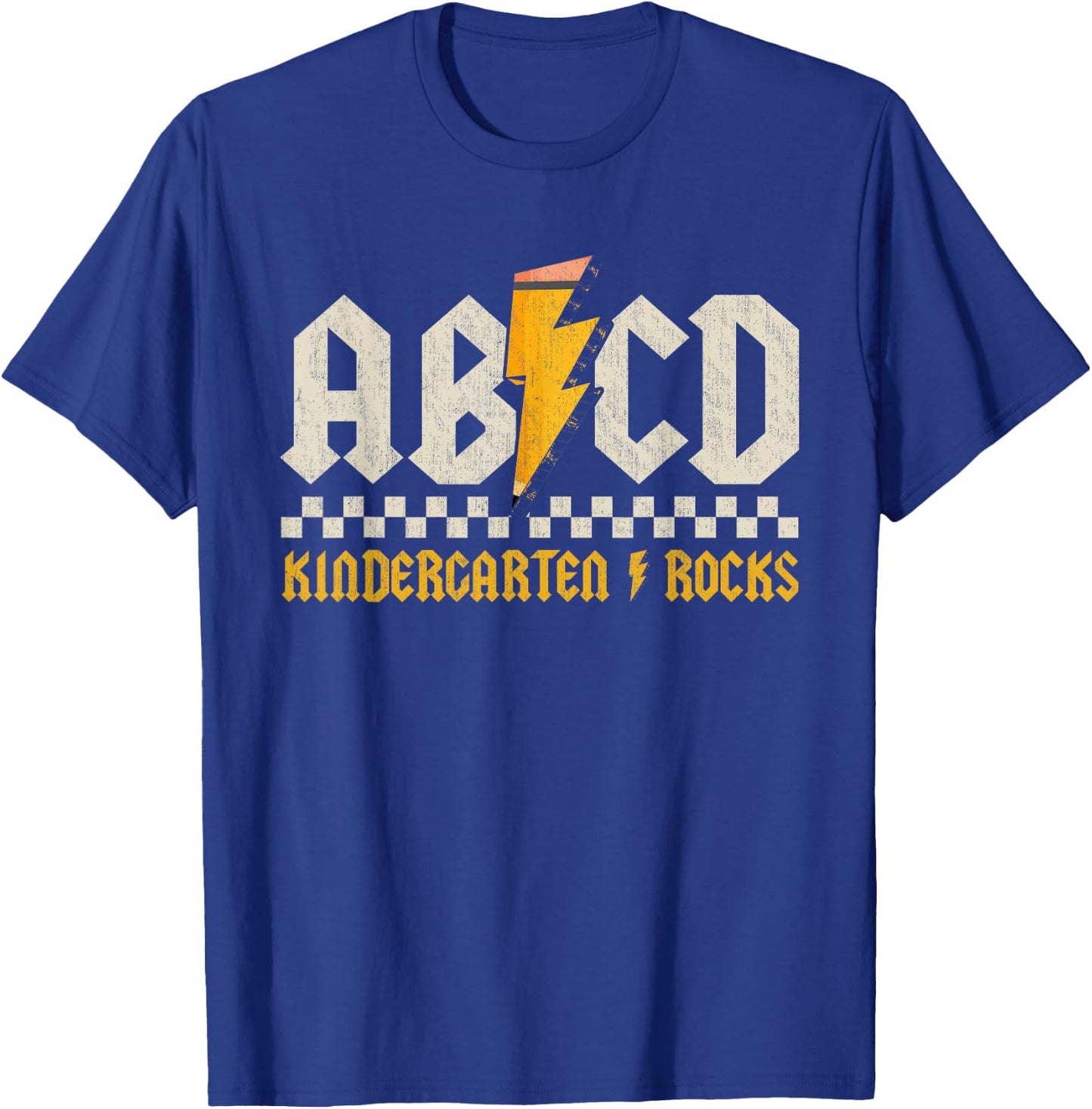 ABCD Kindergarten Rocks Pencil Lightning Students Teachers T-Shirt - T-Shirt | Royal