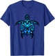 Tropical Blue Tribal Sea Turtle T-Shirt - T-Shirt | Royal