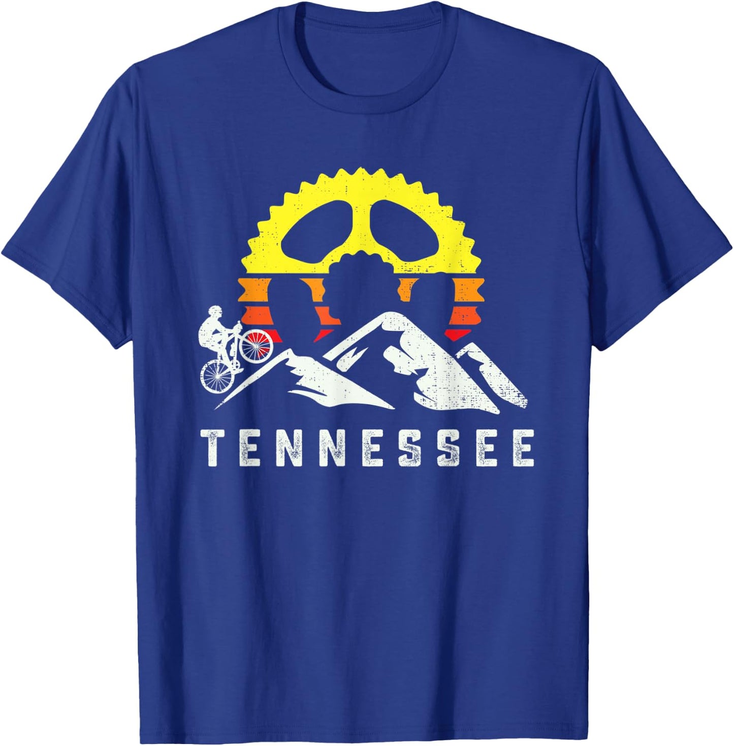 Tennessee Mountain Biking Retro Bike Rider MTB Cyclist Race T-Shirt - T-Shirt | Royal